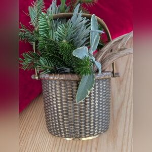 Vintage Brass Basket Door Knocker - Unique Woven Texture Knocker for Front Door